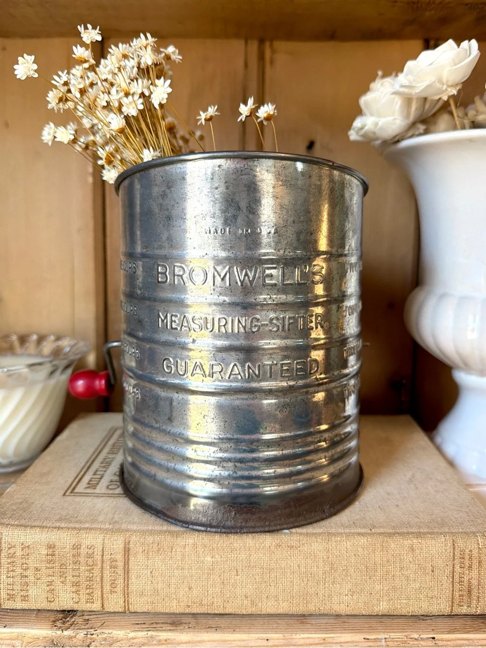 Vintage Bromwell Sifter with Red Handle